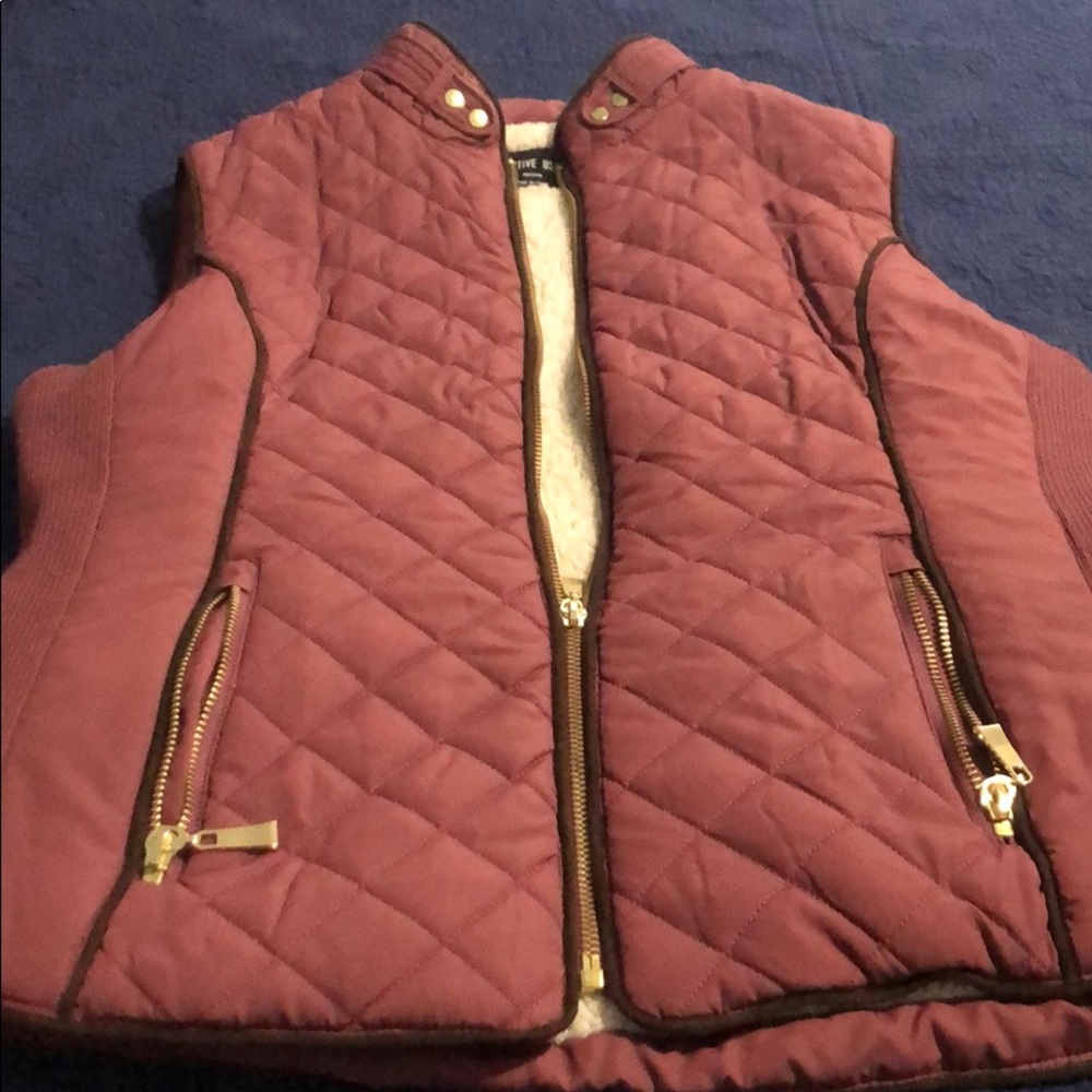 Burgundy quilted vest